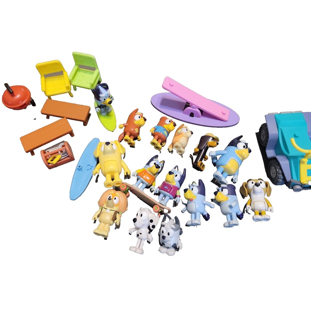 Bluey's Figure Lot Poseable 2"  Toys Friends Family Bingo Chloe etc...